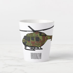 Tasse Latte Illustration de l'hélicoptère de l'armée