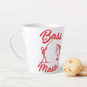 Tasse Latte Illustration de l'homme bâton Bass Master, personn