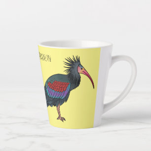 Tasse Latte Illustration de l'ibis à chauve-souris du nord