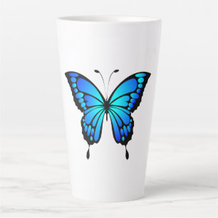 Tasse Latte Illustration de l'insecte bleu papillon - T-shirt