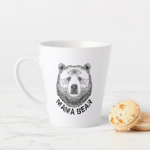 Tasse Latte Illustration de Mama Bear, Hand Drag