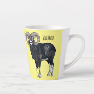 Tasse Latte Illustration de mouflon, mouton
