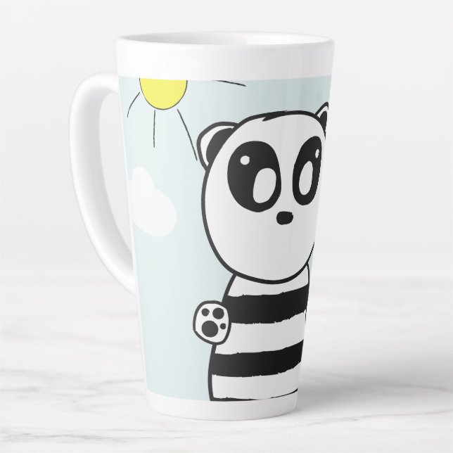 Tasse Latte Illustration de Panda Mignon (Angle gauche)