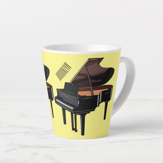 Tasse Latte Illustration de piano (Angle droit)