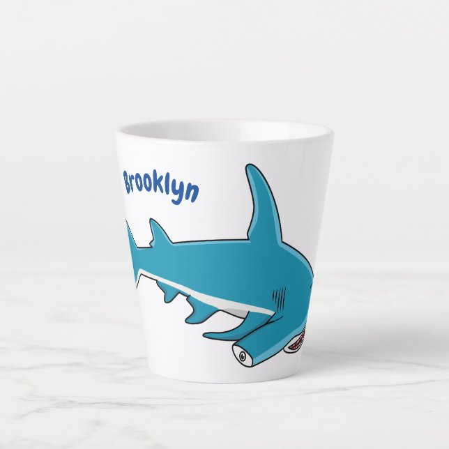 Tasse Latte Illustration de requin marteau (Devant)