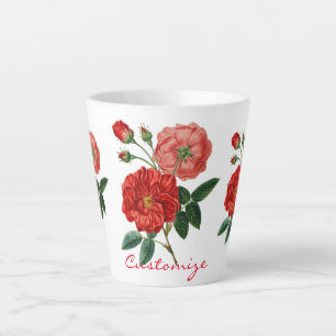 Tasse Latte Illustration de rose rouge vintage Thunder_Cove