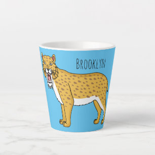 Tasse Latte Illustration de tigre à dents de sabre