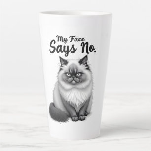 Tasse Latte Illustration de visage de chat drôle – Art de chat