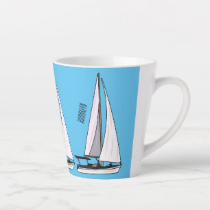 Tasse Latte Illustration de voilier