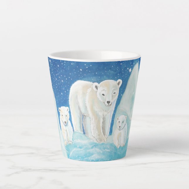 Tasse Latte Illustration des ours polaires (Devant)