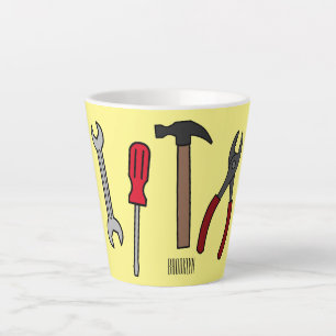 Tasse Latte Illustration des outils de menuiserie
