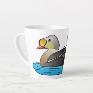 Tasse Latte Illustration d'oiseau de l'eider King