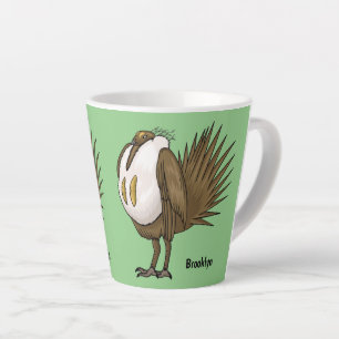 Tasse Latte Illustration d'oiseau de tétras des armoises