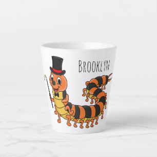 Tasse Latte Illustration drôle de dessin animé centipede