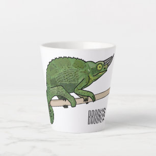Tasse Latte Illustration du caméléon de Jackson