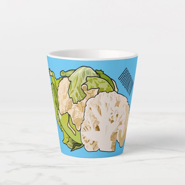 Tasse Latte Illustration du chou-fleur (Devant)