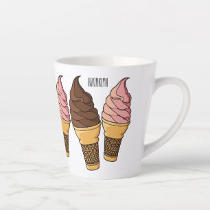 Tasse Latte Illustration du cône de crème glacée