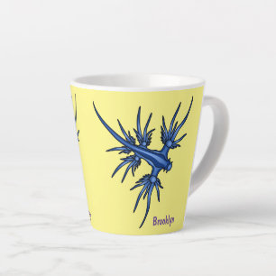 Tasse Latte Illustration du dragon bleu des limaces de mer
