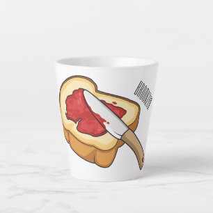 Tasse Latte Illustration du pain et de la confiture