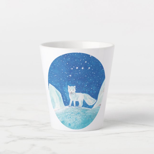 Tasse Latte Illustration du Petit Renard arctique (Vulpes lago (Devant)