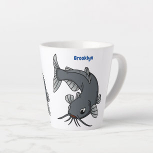 Tasse Latte Illustration du poisson-chat mignon