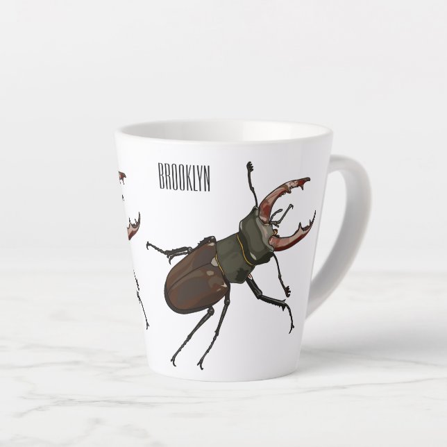 Tasse Latte Illustration du scarabée de stade (Angle droit)