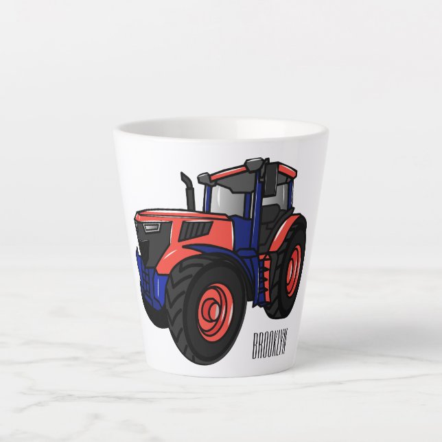 Tasse Latte Illustration du tracteur (Devant)