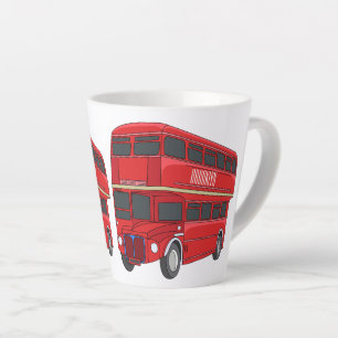 Tasse Latte Illustration d'un bus à deux étages