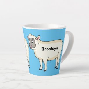 Tasse Latte Illustration d'un mouton joyeux