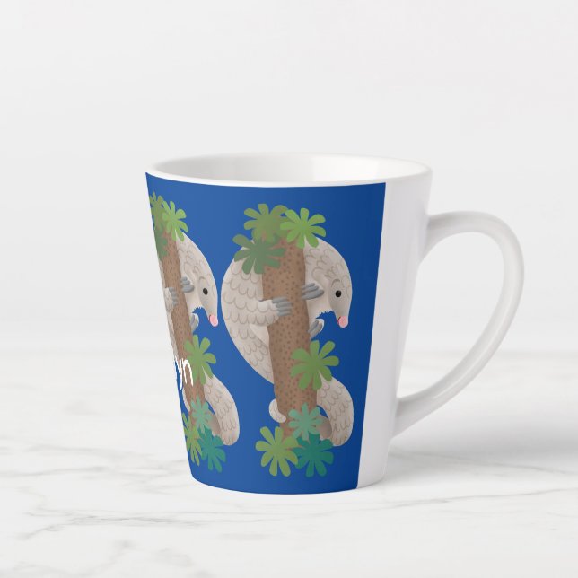 Tasse Latte Illustration d'une anteure de pangolin mignonne (Droite)