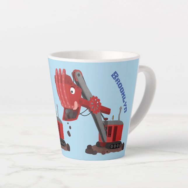 Tasse Latte Illustration d'une pelle à vapeur rouge mou (Angle droit)