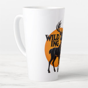 Tasse Latte Illustration graphique de l'emblème du cerf de sta