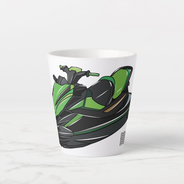 Tasse Latte Illustration Jet ski (Devant)