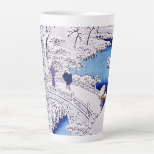 Tasse Latte Image au pont par Utagawa Hiroshige