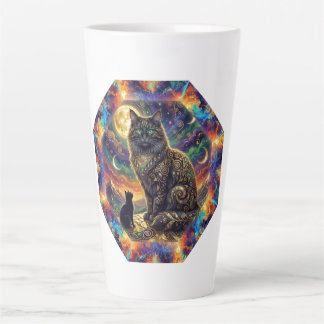 Tasse Latte Image de fantasy extrême de 2 chats dans un cadre