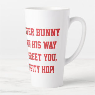 Tasse Latte Image de lapin de Pâques humour texte