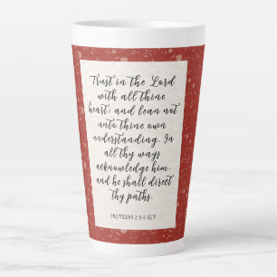 Tasse Latte Image du verset biblique Proverbes 3:5-6 KJV 