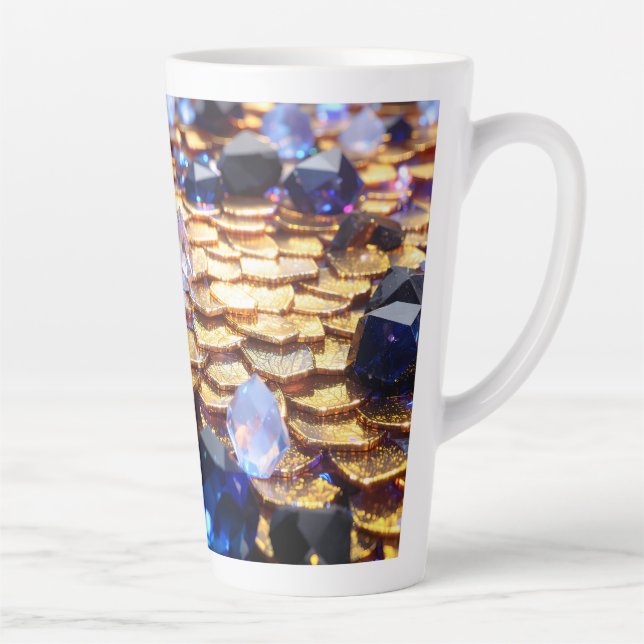 Tasse Latte Imaginaire de luxe Gemstone Abstrait (Droite)