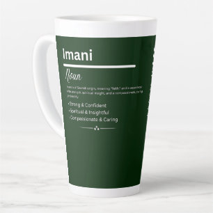 Tasse Latte Imani Nom de fille personnalisé