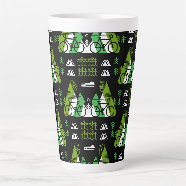 Tasse Latte Impression actuelle sur le thème du vélo (Devant)