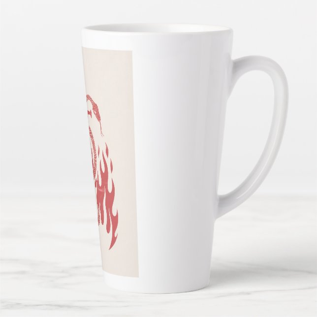 Tasse Latte Impression d'art Risographe Serpent et Épée | Flam (Droite)