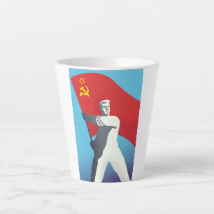 Tasse Latte Impression d'art vintage d'ouvrier de l'Union sovi