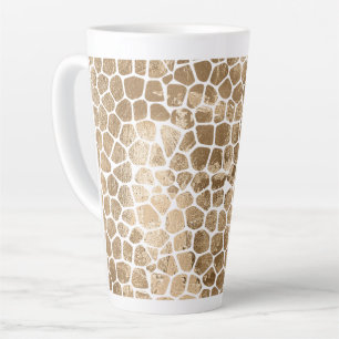 Tasse Latte Impression de girafe en or