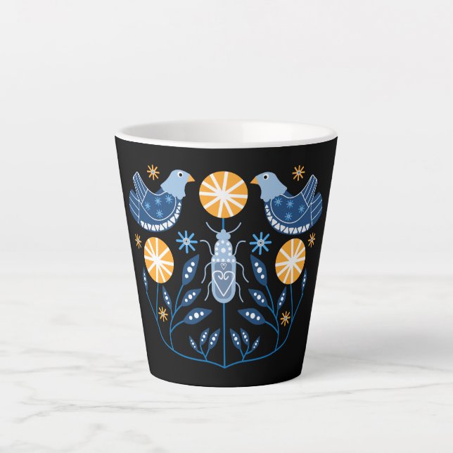 Tasse Latte Imprimantes d'art populaire scandinave | Décor nor (Devant)