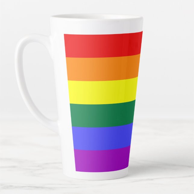 Tasse Latte Indicateur de la fierté arc-en-ciel (Gauche)