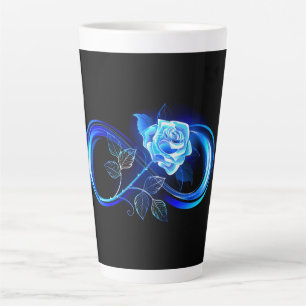 Tasse Latte Infini lumineux avec rose bleue