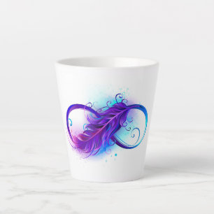 Tasse Latte Infinité avec plumes violettes