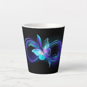 Tasse Latte Infinité brillante avec papillon magique