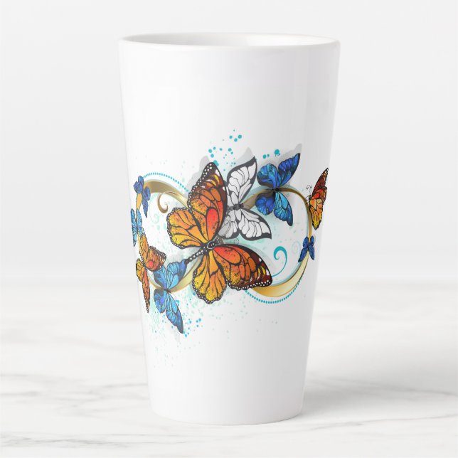 Tasse Latte Infinity of Monarch Butterflies (Devant)