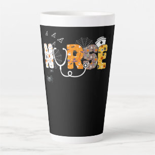Tasse Latte Infirmière Cadeau Halloween avec Citrouille Boo Sp